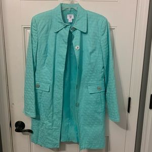 like new teal color jacket size 8